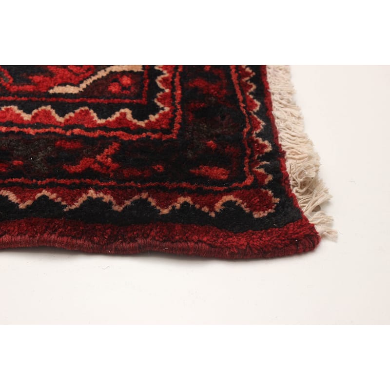 ECARPETGALLERY Hand-knotted Andelz Red Wool Rug - 3'7 x 10'2