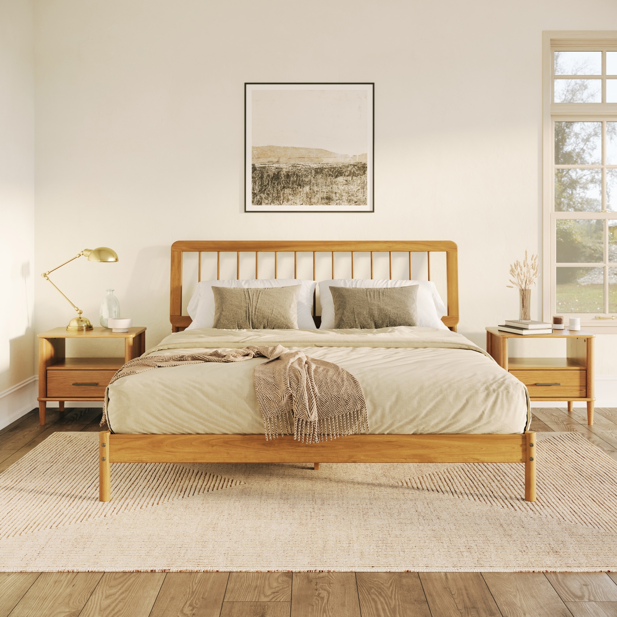 Spindle bed frame king discount