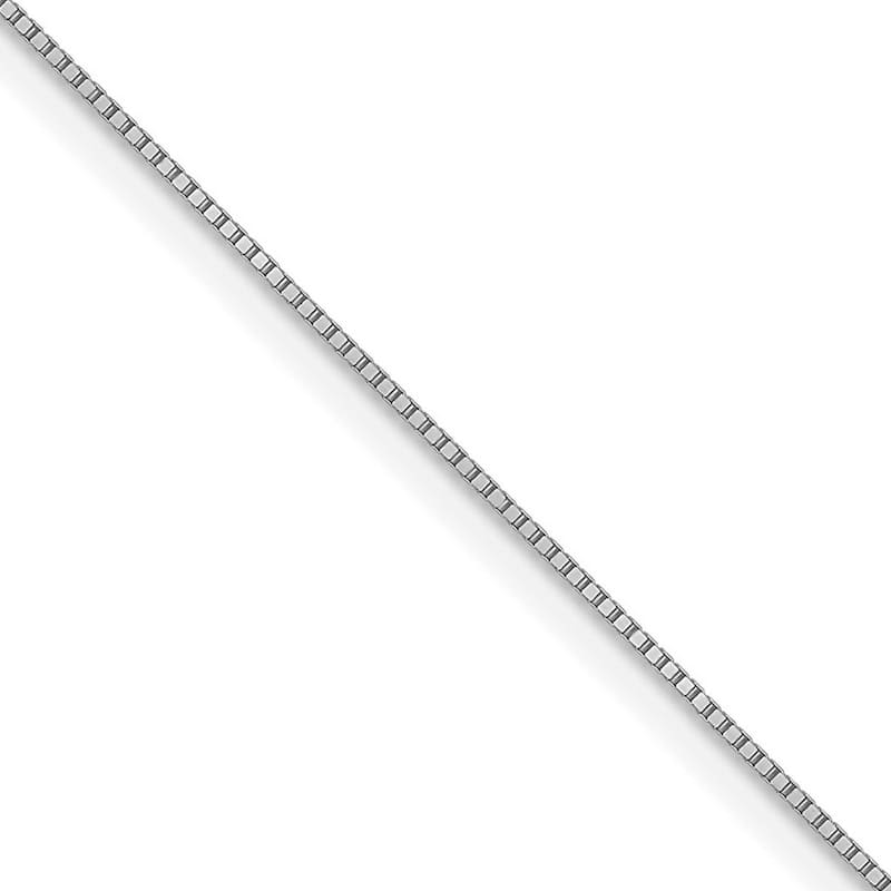 Curata 10k White Gold 0.5mm Baby Box Chain Necklace (Lobster)