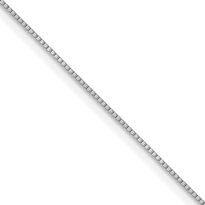 Curata 10k White Gold 0.5mm Baby Box Chain Necklace (Lobster)