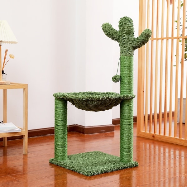 Cactus Cat Tree Cat Scratching Post with Hammock Play Tower