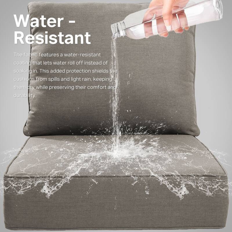 22" W x 24" D x 6" T Outdoor Lounge Chair Replacement Cushion Set Water and Fade Resistant