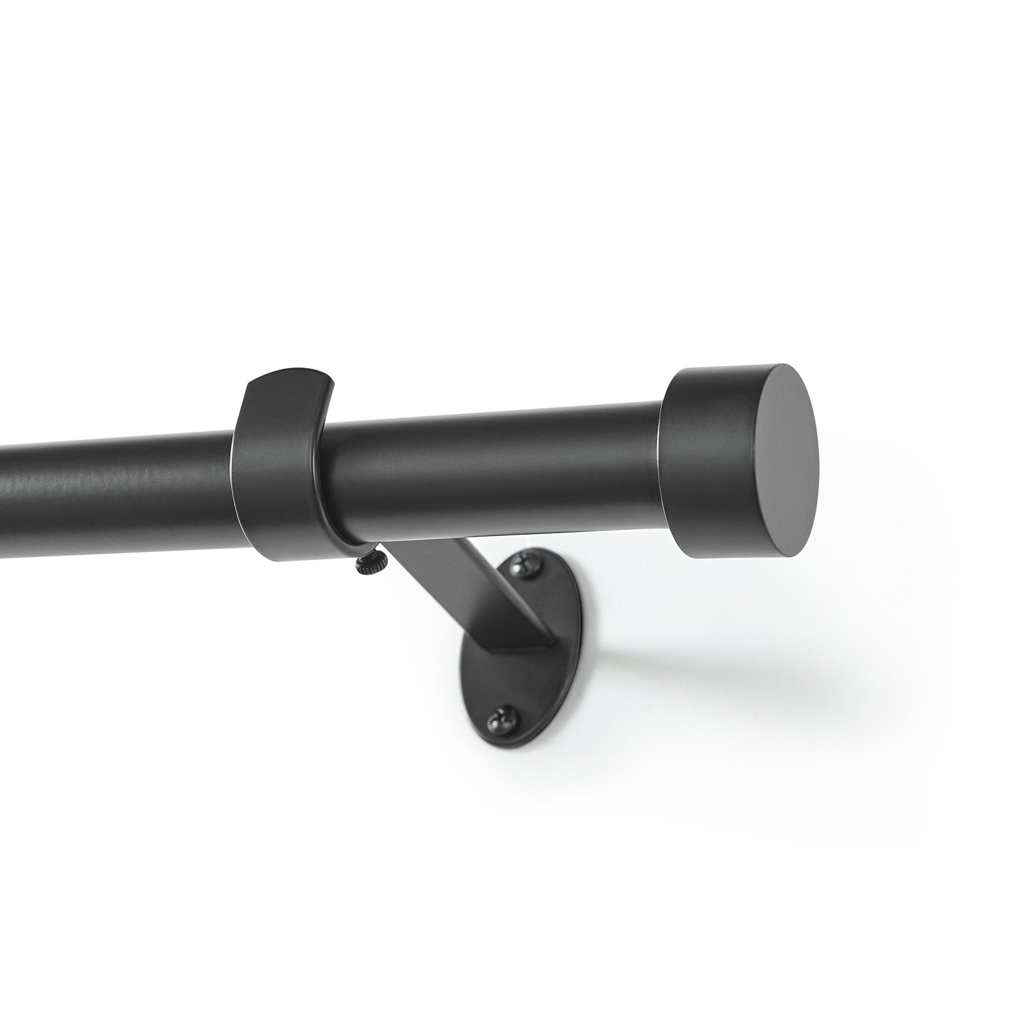 Threadmade Serena Single Curtain Rod with Contemporary Cap Finial