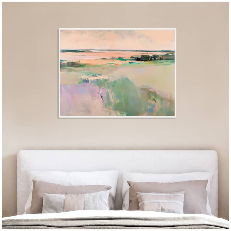 Kate and Laurel Sylvie Pastel Horizon III Framed Canvas by Amy Lighthall