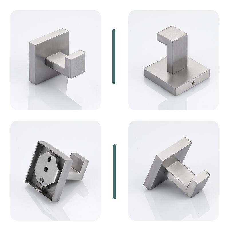 WOWOW J-Hook Wall Mount Robe/Towel Hook 4PCS