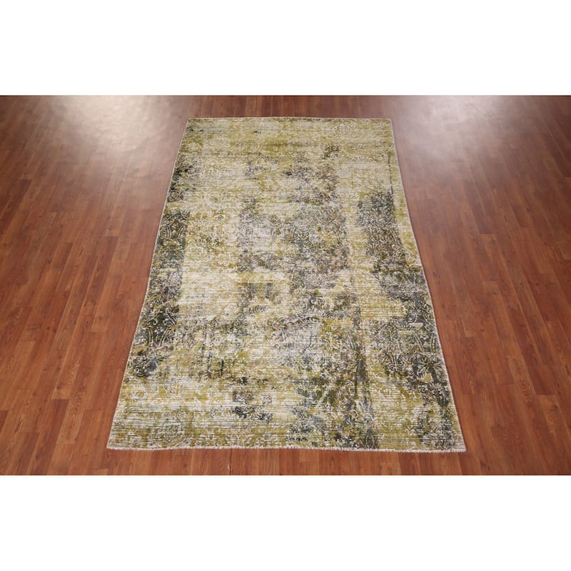 Contemporary Abstract Indian Area Rug Handmade Wool Carpet - 4'11"x 7'11"