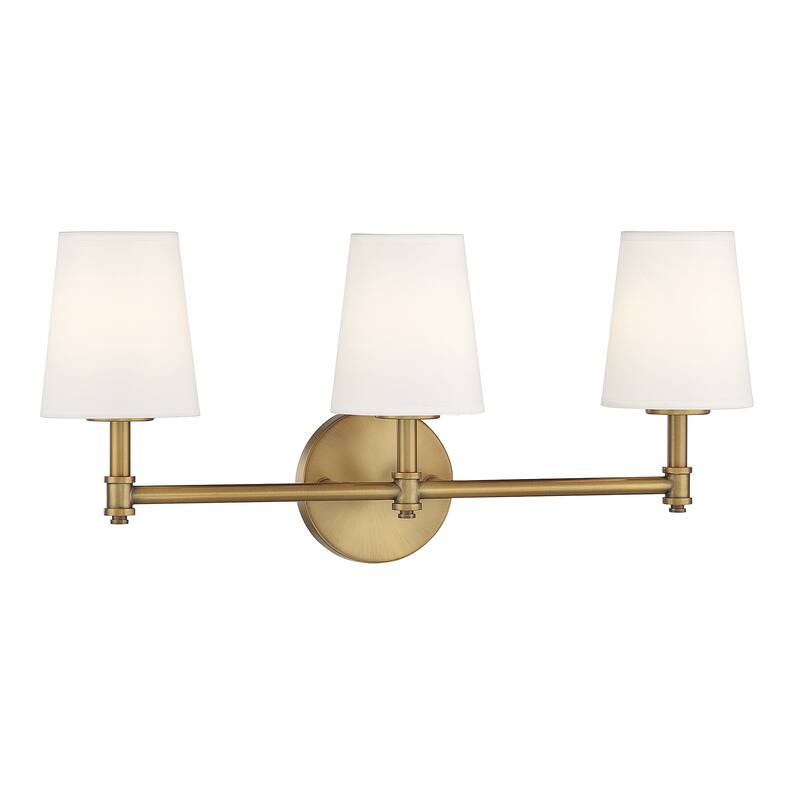 Trade Winds Coyle 3-Light Bathroom Vanity Light in Natural Brass