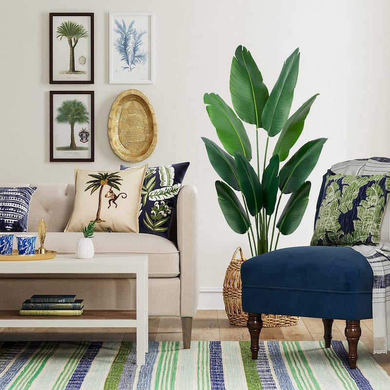 Artificial Bird of Paradise Plant 5 Ft Tall Fake Banana Leaf Plant for