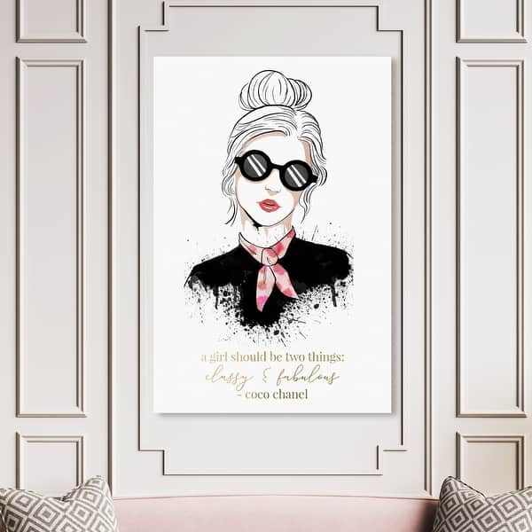 Oliver Gal 'Classy and Fabulous Woman' Fashion and Glam Wall Art Canvas  Print Portraits - Black, White - Bed Bath & Beyond - 31291059