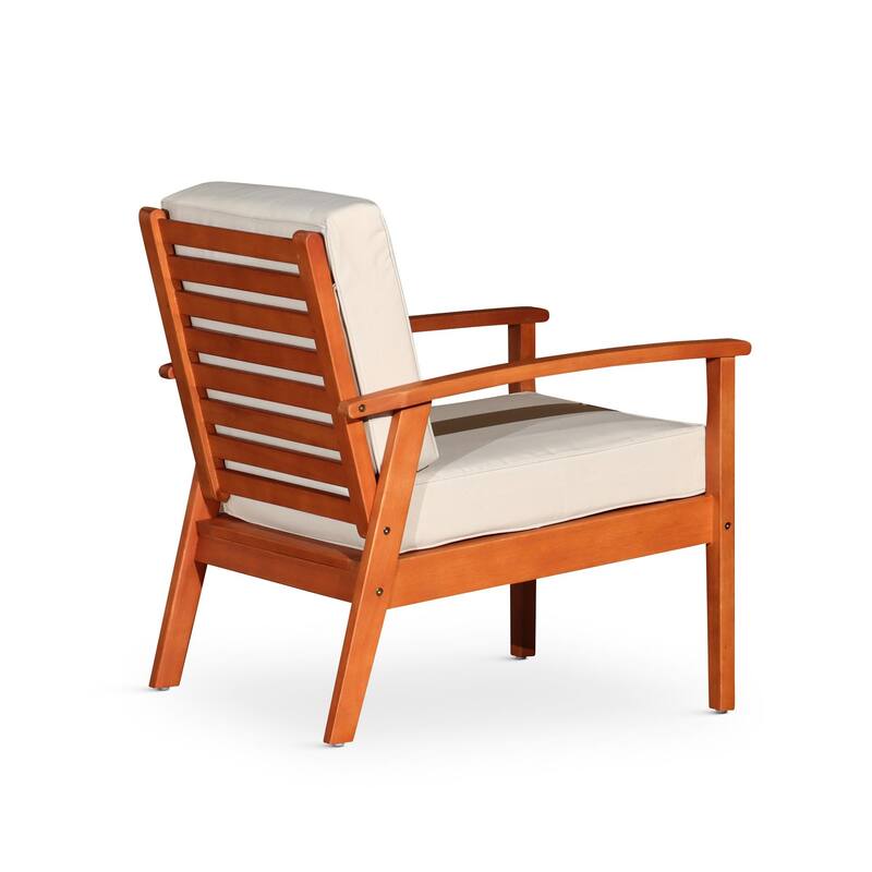 Deep Seat Eucalyptus Chair for Ultimate Relaxation and Outdoor Comfort