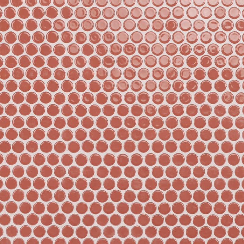 Merola Tile Hudson Penny Round Vermilio 11-7/8" x 12-5/8" Porcelain Floor and Wall Tile