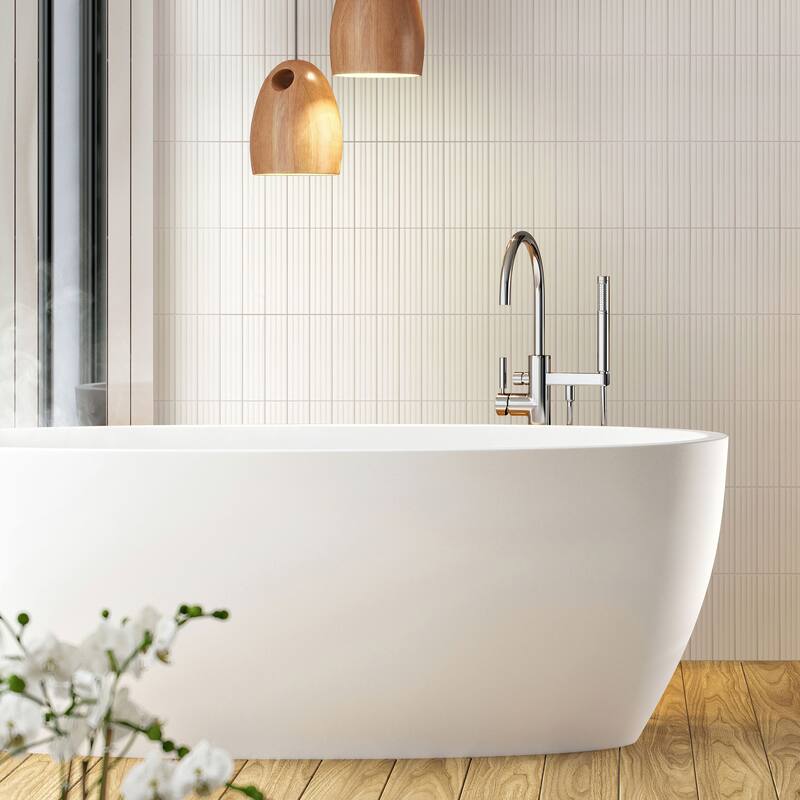 Apollo tile 2" x 8" Arte Glossy White Ceramic Tile (4.09 sq ft/case) - 38 Pack