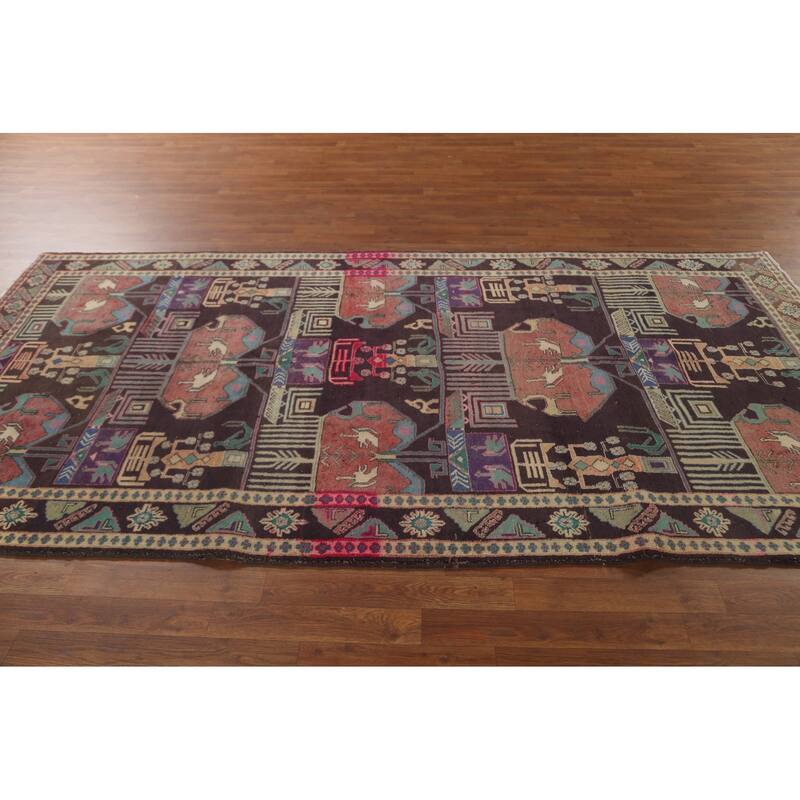 Over-Dyed Ardebil Persian Vintage Area Rug Handmade Wool Carpet - 4'10" x 9'7"