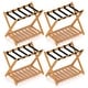 preview thumbnail 3 of 10, Costway Folding Luggage Racks Set of /4 with Storage Shelf & 5 Nylon 4 PCS