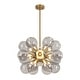 preview thumbnail 27 of 56, 18-Light Cluster Blue Glass Bubble Chandelier - 25in Wide Gold