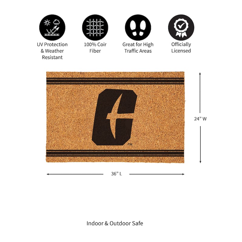 UNC Charlotte Monochrome Indoor/Outdoor Coir Door Mat