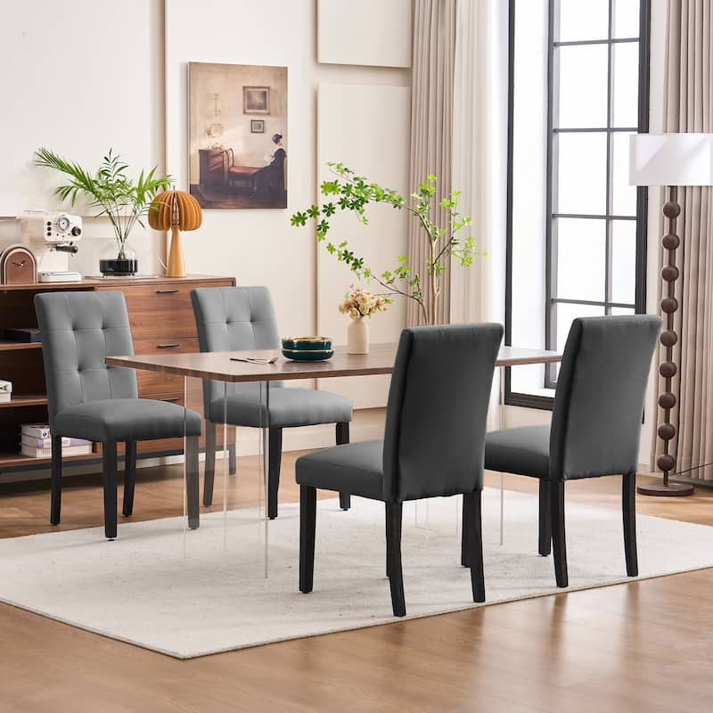 FERPIT Faux Leather Tufted Upholstered Dining Chairs Set of 2 - 17.5"W x 23"D x 36.5"H