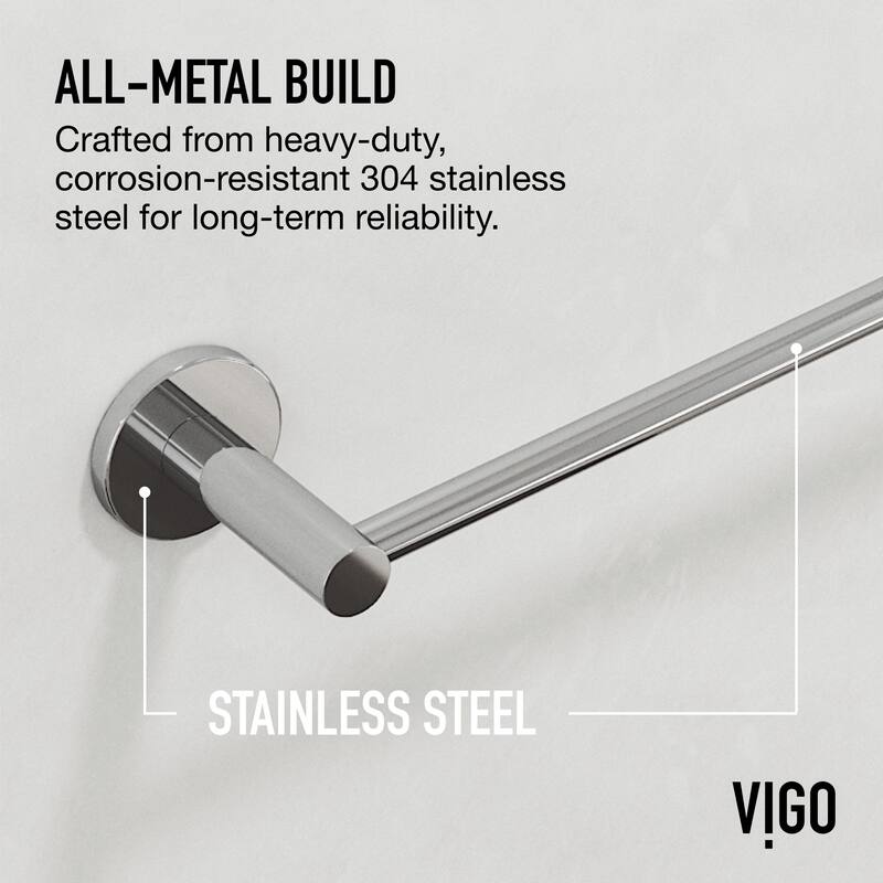 VIGO Cass 3-Piece Bathroom Hardware Accessory Set with 24 in. Towel Bar, Toilet Paper Holder, Hand Towel Holder