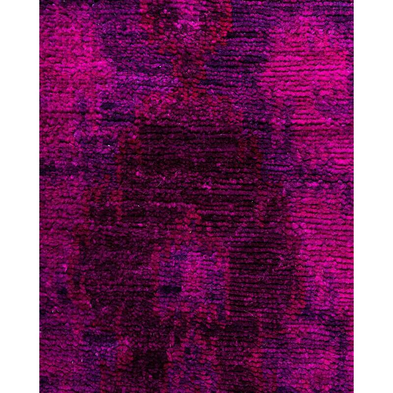 Modern One-of-a-Kind Hand-Knotted Runner Rug - Pink, 2' 6" x 10' 3" - 2' 6" x 10' 3"