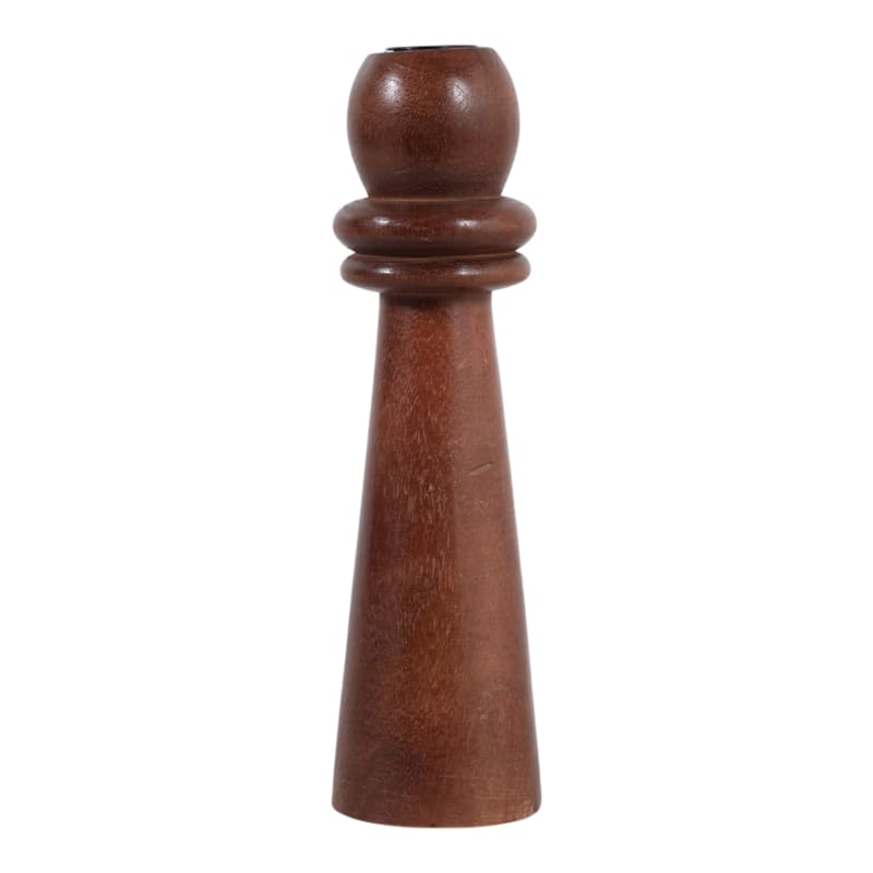 Mango Wood Pillar and Taper Candle Holders Sculptural Turned Design