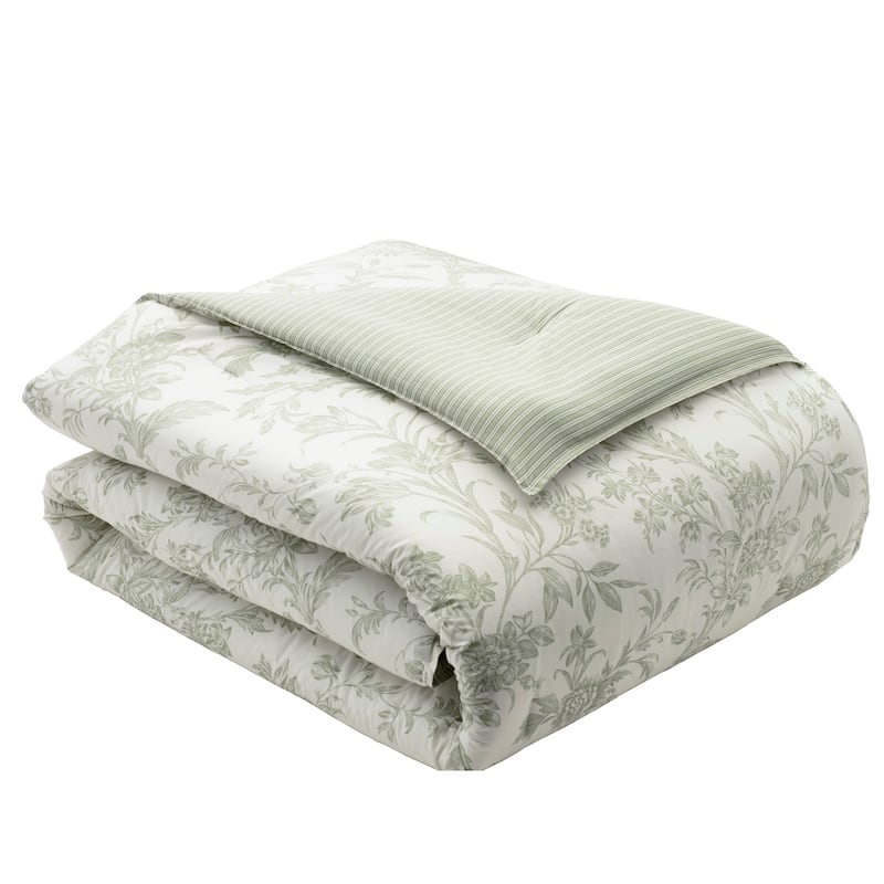 Laura Ashley Natalie Green Cotton Duvet Cover Set