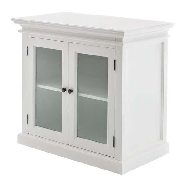 White accent cabinet cheap with glass doors