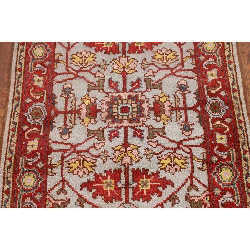 Heriz Serapi Oriental Foyer Rug Hand-Knotted Wool Carpet - 3'0"x 4'11"