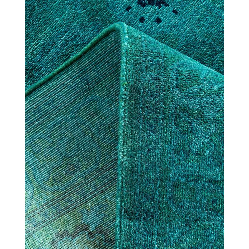 Contemporary Overdyed Wool Hand Knotted Runner - 2' 7" x 18' 8"