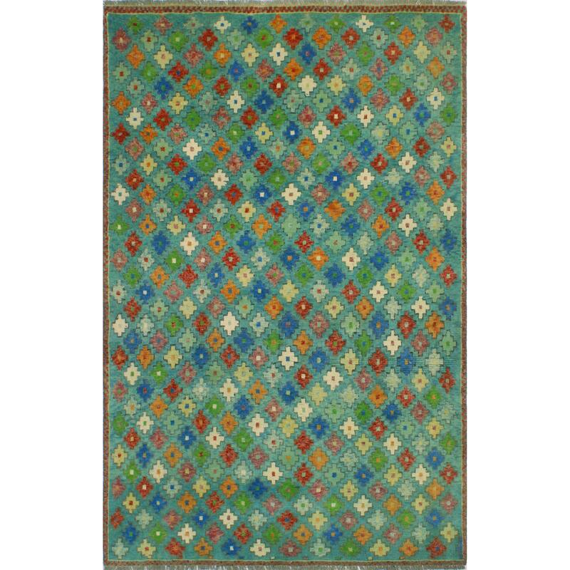 Balochi Adeben Lt. Green/Ivory Rug - 4'10" x 7'11"