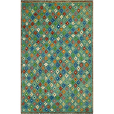 Balochi Adeben Lt. Green/Ivory Rug - 4'10" x 7'11"