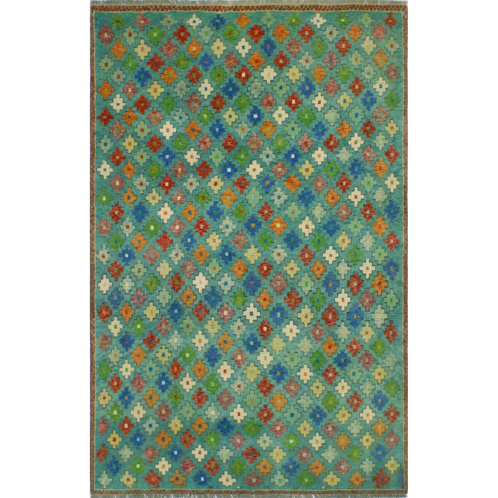 Balochi Adeben Lt. Green/Ivory Rug - 4'10" x 7'11"
