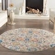 preview thumbnail 98 of 178, Nourison Passion Boho French Country Floral Area Rug. 4' Round - Ivory - Runner