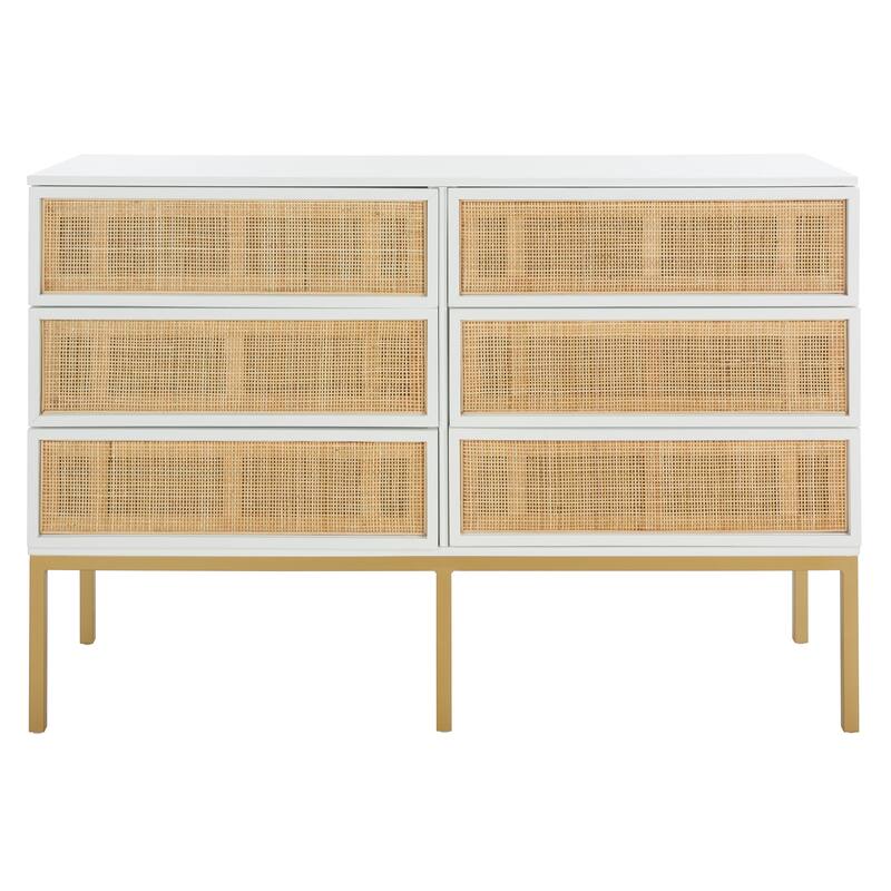 SAFAVIEH Audrey 6 Drawer Rattan Dresser