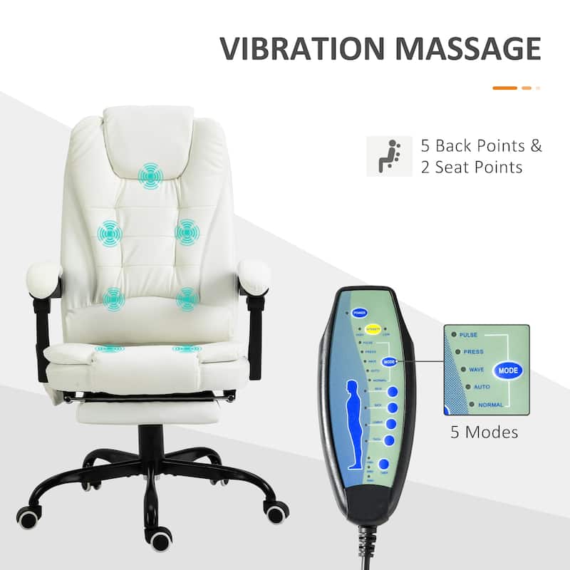 Vinsetto 7-Point Massage Office Chair High Back Executive Recliner - N/A