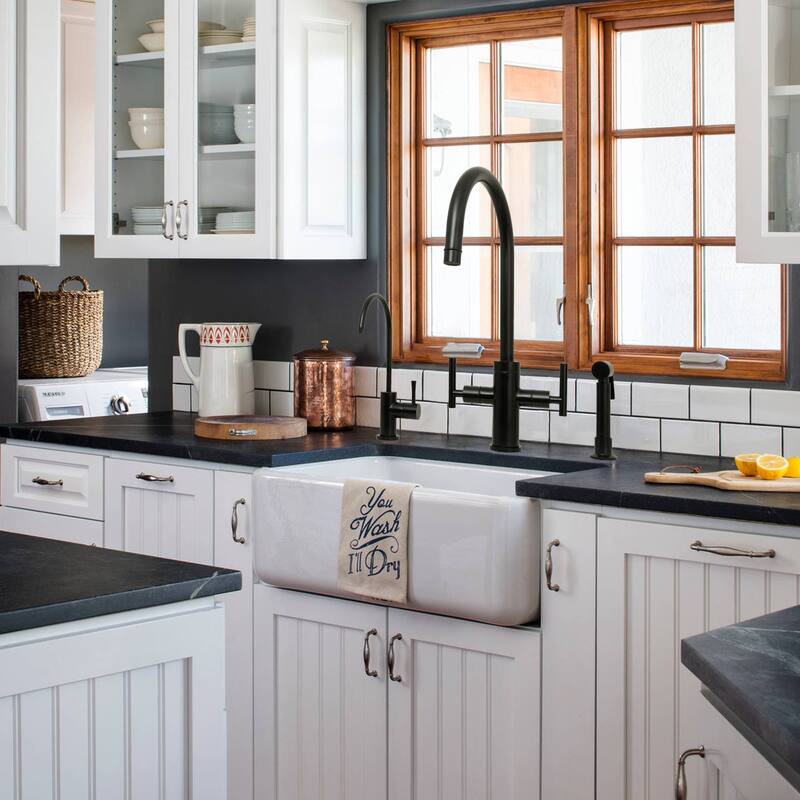 Two-Handles Kitchen Faucet with Side Spray