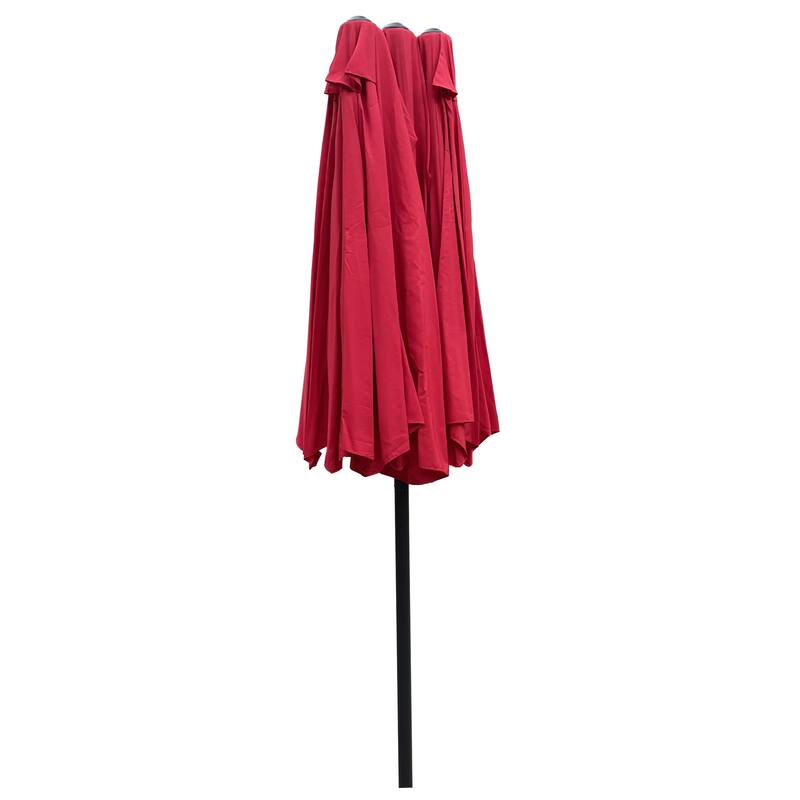 15Ftx9FtDouble-Sided Patio Umbrella Outdoor Market Table Garden Extra Large Waterproof Twin Umbrellas with Crank and Wind Vents