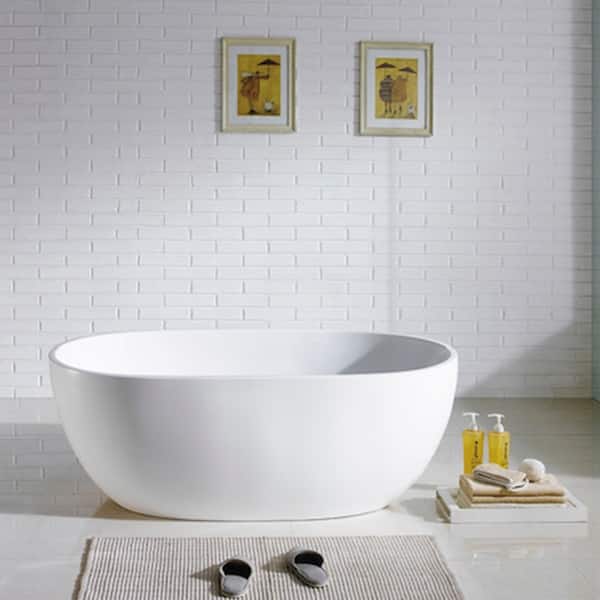 slide 1 of 5, EVIVA Stella 55" Acrylic Freestanding Bathtub
