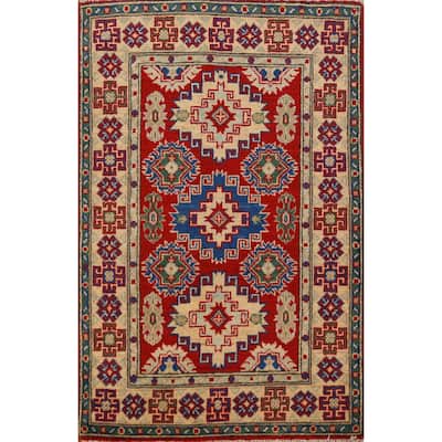 Red Kazak Foyer Rug Oriental Handmade Wool Carpet - 2'7"x 4'0"