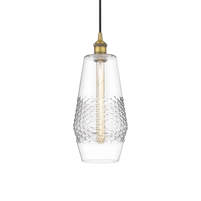 Innovations Lighting 616-1P-17-7 Windham Pendant Windham 7" Wide Mini - Brushed Brass / Clear