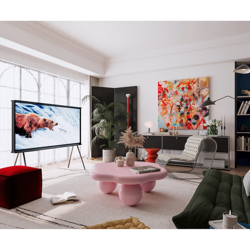 35" Cloud Shaped Modern Minimalist Coffee Table with Spherical Legs