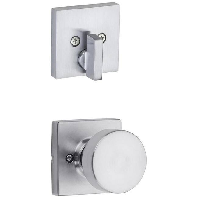 Kwikset Pismo Single Cylinder Interior Pack with Square Rose - Satin Chrome