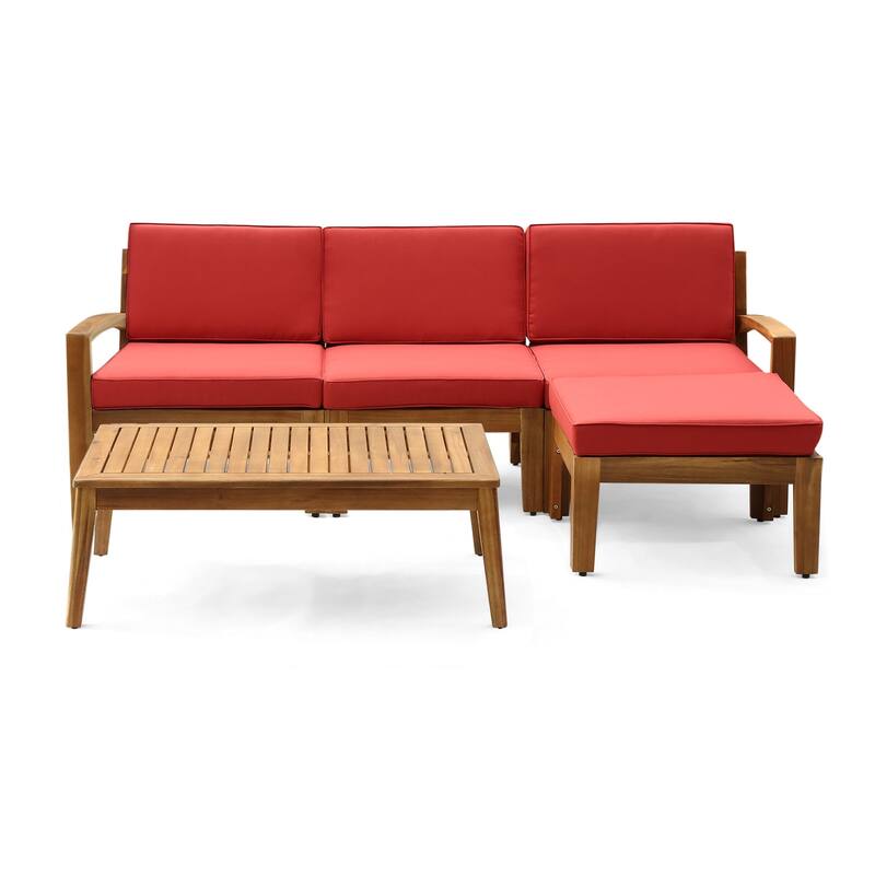 Outdoor L-Shaped Seating Combo Sofa Set 5 Pcs