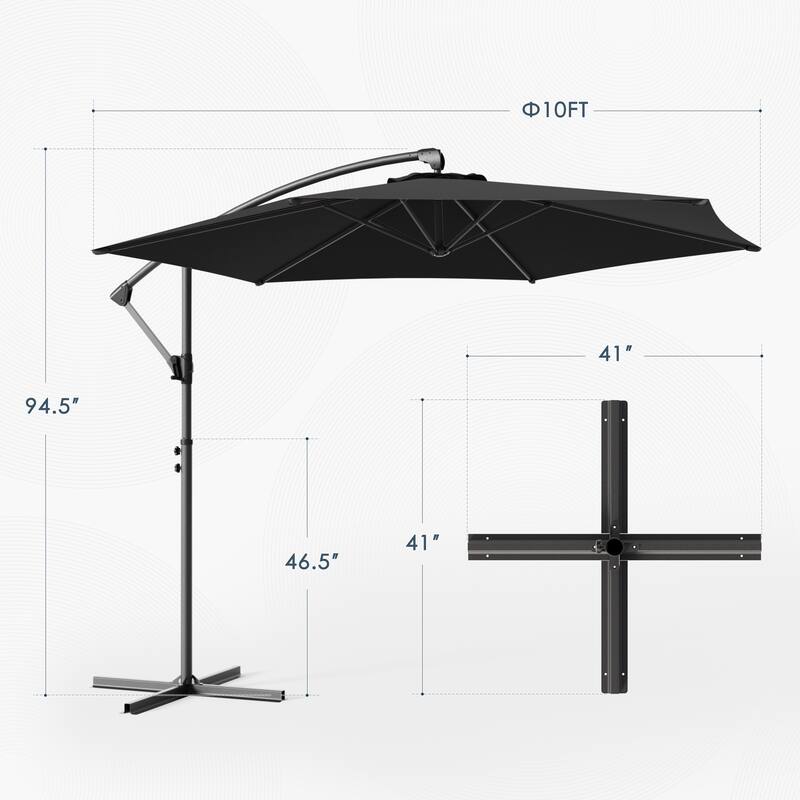 Outdoor 10FT Patio Offset umbrella for Garden