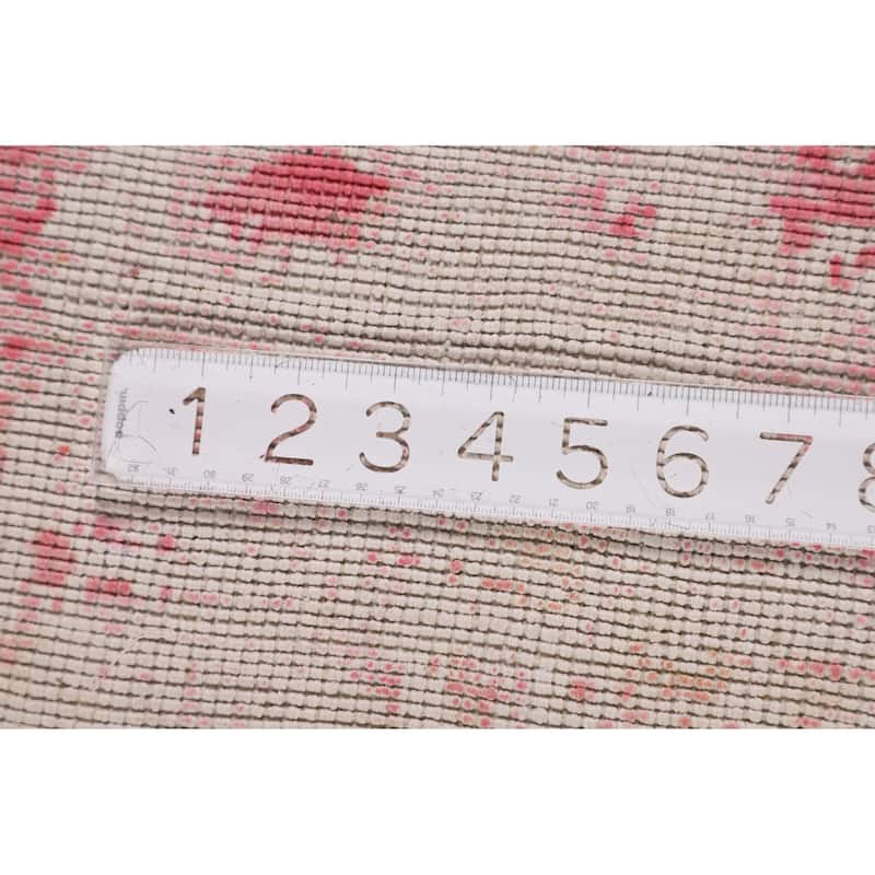 Contemporary Abstract Indian Area Rug Hand-Knotted Wool Carpet - 9'10"x 11'11"