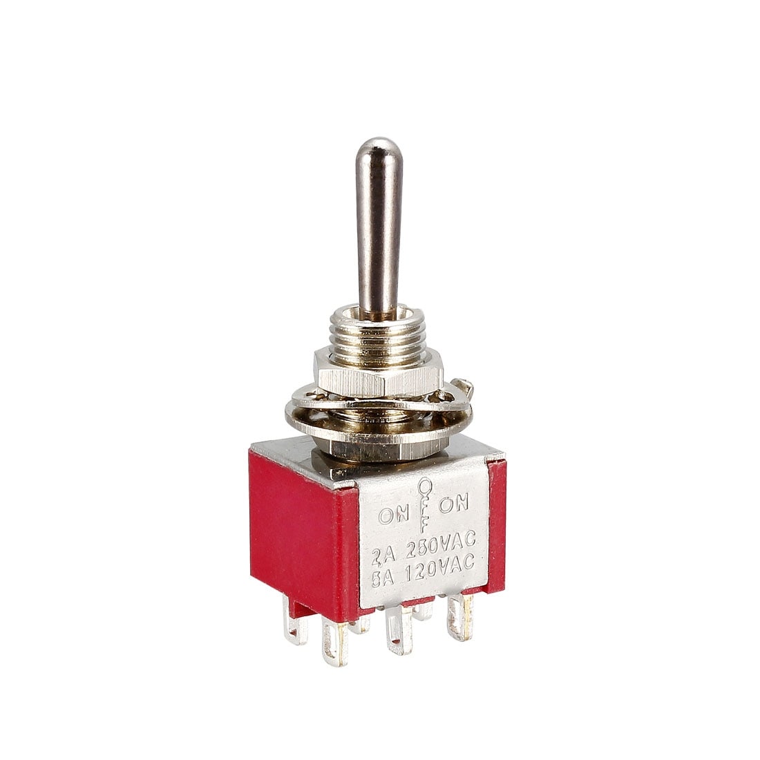 Guitar Latching Toggle Switch Dpdt 3 Position 6 Pin On Off On Boat Switches Red