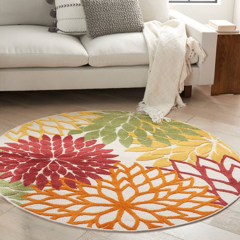 Nourison Aloha Floral Modern Indoor/Outdoor Area Rug