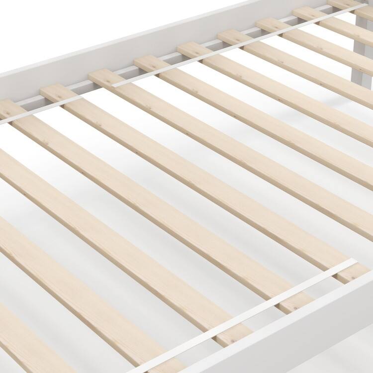 Solid Wood Twin Over Twin Bunk Bed with Guardrails and Ladder