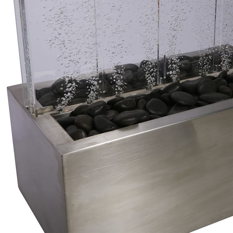 Alpine Corporation 72" Bubble Wall Fountain with Color Changing LED Lights and Remote