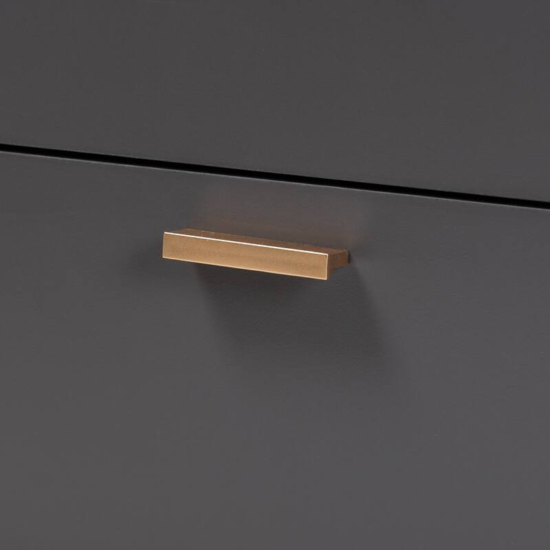Kelson Modern Dark Grey and Gold Finished Wood 2-Door Sideboard Buffet