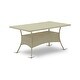 preview thumbnail 3 of 3, East West Furniture Patio Wicker Dining Table - Rectangle PE Wicker Table with Glass Top, 36x60 Inch, Natural Linen